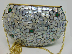 Retro Geometric Mosaic Color Shell Evening <b>Bag</b> Woman Lowellcraft.com FLAP Shape From Delhi - Product Image 3