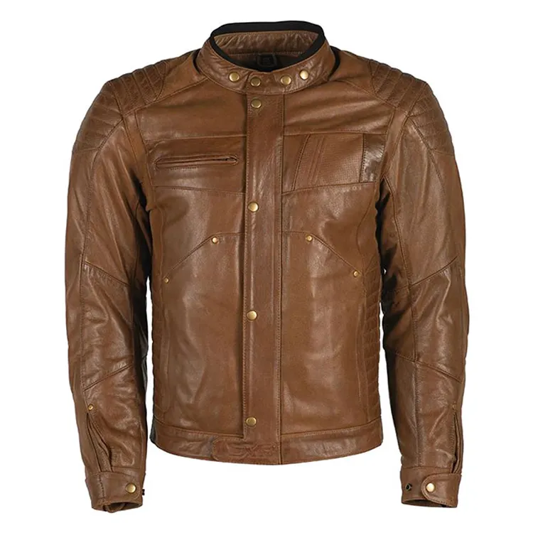 Jaqueta de couro para motocicleta, jaqueta de couro bovino 100% natural para motocicleta, casaco quente para inverno