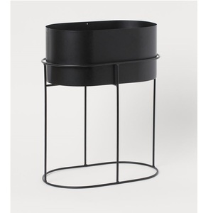 Macetas negras de estilo único para decoración de jardín con soporte único, macetas tipo barril para decoración interior y exterior disponibles. - Product Image 6