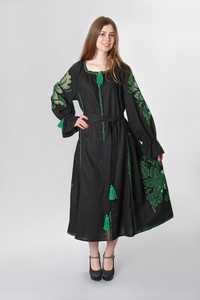 Meilleure vente femmes décontracté été à manches longues robe brodée Style ukrainien dentelle décoration naturel vacances longue robe - Product Image 2