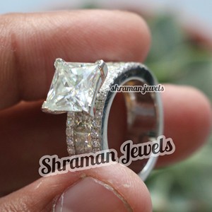 Personalizado 10K oro blanco sólido moissanita diamante boda aniversario banda completa eternidad anillo Pave hombres mujeres joyería fina regalo - Product Image 4