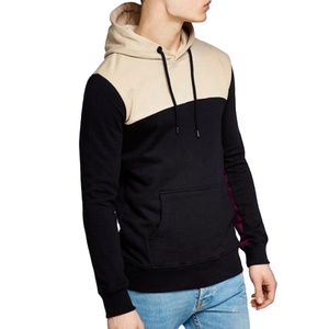 100% coton décontracté uni teint sweats à capuche pour hommes automne couleur bloc impression mode - Product Image 1