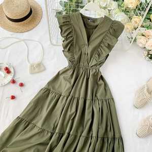 ใหม่ผู้หญิงแฟชั่นชุดสีชมพูเซ็กซี่ยาว Maxi ชุดเดรสลำลองขนาดมาตรฐานหรือขนาดที่กำหนดเองหลวมธรรมดาย้อม - Product Image 1