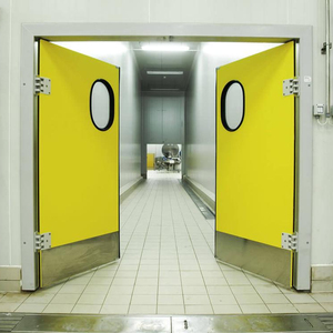 Puerta de Cámara Frigorífica de Doble Hoja Tipo Batiente con Aislamiento Térmico, Diseño Moderno, Construcción de Plástico y Acero para Almacén - Product Image 1