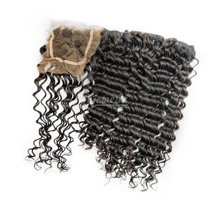 5x5แผ่นปิดลูกไม้บางๆผมชาวอินเดียคลื่นลึกแบบเรมี่ธรรมชาติคลื่นลึกเครื่องยืดผมแบบถักทอสองชั้นจัดส่งฟรี - Product Image 3