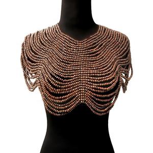 Nuevo diseño Venta caliente estilo africano moda collares con cuentas de madera collar de cadena de hombro collar de madera - Product Image 5