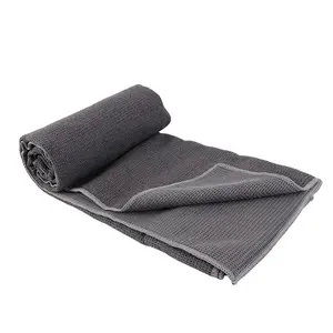 硅胶圆点PVC圆点热瑜伽毛巾制造商美国瑜伽毛巾黑色