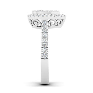 แหวนประดับเพชรกลมแท้14K ดีไซน์เนอร์0.70TCW ไม่เหมือนใครทองคำขาว - Product Image 3