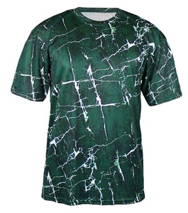 Camiseta cuello redondo con sublimación completa estilo mármol talla grande tejido de punto transpirable - Product Image 1