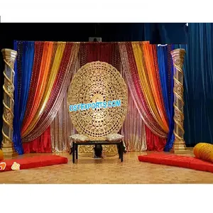 Mehndi & Henna Night Backdrops Decor Wedding Drapes Decoration for Mehndi Event Mehndi Stage Backdrop Wedding Curtains