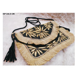 Pochette en raphia pour femme, pochette de soirée en vogue, fourre-tout de fête, style indien - Product Image 5