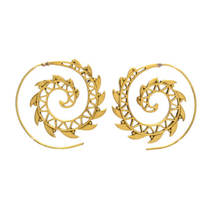 Rose Gold Plating Brass Findings Jewelry Earring Fashion New Design Colorful <b>Fan</b> Earrings - Product Image 1