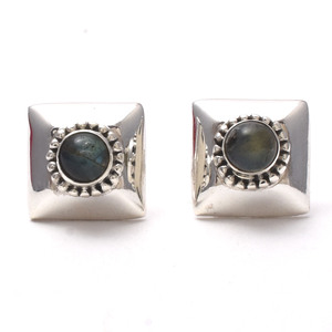 ต่างหูเม็ดเดี่ยวอัญมณีลาบราดอไรต์ทำด้วยมือสีเงิน925ธรรมชาติคุณภาพสูงสำหรับงานแต่งงานงานครบรอบขายส่ง - Product Image 1