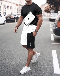 Último Conjunto de Camiseta y Pantalones Cortos Estampados para Hombre 2026, Ropa Casual y Conjunto de Camiseta y Pantalones Cortos a Rayas de Colores, 100% Personalizado - Product Image 2