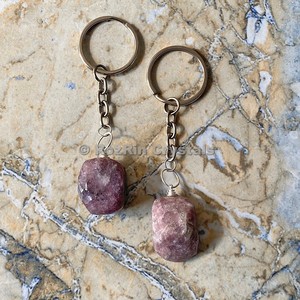 Buy Online Lepidolite Tumbled Stone Keychain : Lepidolite Tumbled Stone Keychain For Sale - Product Image 1
