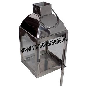 Linternas de vela de acero inoxidable chapadas en plata con vidrio templado para decoración interior y exterior - Product Image 1