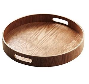 Plateau de service en bois rond imprimé fleur plateau en bois bon marché personnalisé maison irrégulière - Product Image 4