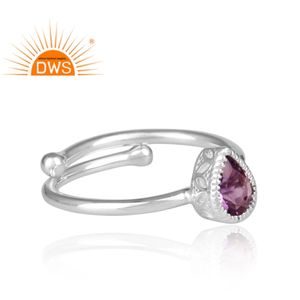 Ensemble d'améthyste violette en argent Sterling 925, bague de vente en gros, couronne, bijoux fins, pour femmes - Product Image 3