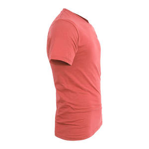 Haute qualité 100% coton tricoté été col en v T-shirt hommes couleur unie vêtements décontractés à la vente en gros 2022 - Product Image 4
