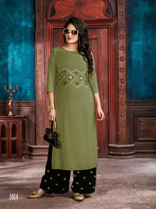 Kurtis Dames Coton Reyon Femmes Anarkali Dernier Design De Mode Prêt À Porter Bas Prix avec Dupatta Jackate Robe Indienne En Gros ApparelGarment - Product Image 2
