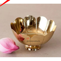 Juego de 2 tazones redondos de metal de diseño moderno, cuencos con diseño de flores doradas y plateadas, vajilla para servir