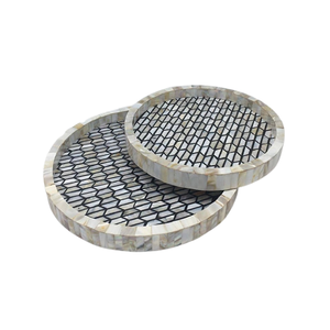 Plateaux de service attrayants en bois et en nacre pour la décoration de mariage, la décoration de la maison, les articles de cuisine - Product Image 2
