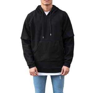 Sudadera informal con cremallera lateral para hombre, prenda deportiva masculina de gran tamaño, 2023 algodón, 100% GSM, grafiti en blanco y negro, bolsillo canguro, venta al por mayor, 400 - Product Image 1