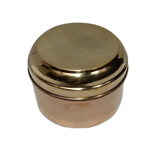 กล่องโรตีทรงกลมเคลือบทองเหลืองขัดเงา ฝาปิดมีสไตล์ สำหรับใส่อาหาร - Product Image 6