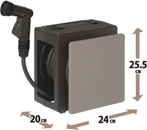 Enrouleur de tuyau plat brun foncé compact de 10M entièrement assemblé Mini pulvérisateur d'eau en plastique 3L pour le jardinage domestique - Product Image 6