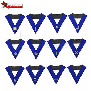 Conjunto de 12 Cintas de Moiré para Collar de Oficiales de Logia Masónica Azul, Tamaño Personalizado, Estilo EA, Tema Empresarial, Regalia Masónica - Product Image 2