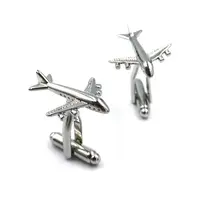 toptan Pilot moda hediye gümüş uçak pervane uçak cufflinks