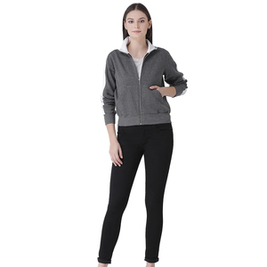 Vestes à manches longues en molleton Jacquard collé pour femmes Fermeture à glissière complète Matelassé Respirant Support réversible Hiver Rempli de coton - Product Image 1