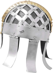 Casque de chevalier avec armure européenne, finition argentée, style médiéval, en métal, portable - Product Image 2
