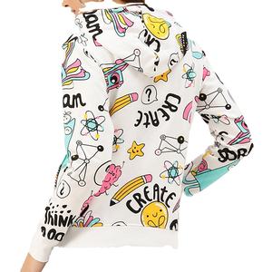 High Street Mujer 100% Algodón Pullover Sudaderas con capucha Manga larga Bolsillo de canguro Estampado informal Sudadera con Capucha forrada de invierno - Product Image 2