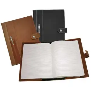 Soft cover A5 leather notebook with pen / Custom high quality leather cover notebook with elastic band