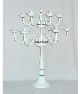 เชิงเทียนทรงสูงสไตล์โมเดิร์นสุดหรู ผลิตจากอะลูมิเนียมเคลือบผงสีขาว สำหรับตกแต่งงานแต่งงาน - Product Image 1