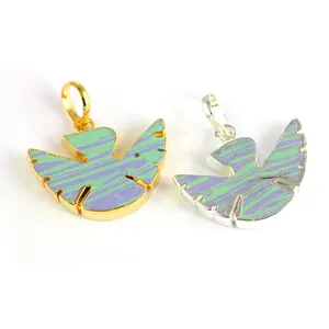 Blue Purple Mojave Turquoise stone eagle bird shape designs animal Electroplating brass stone charm pendant