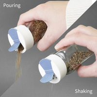 Holar-agitador de especias de vidrio rellenable, con tapa de aleta