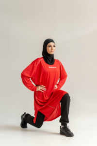 เสื้อแบรนด์แฟชั่นพร้อมระบบหายใจขนาดเล็กสำหรับกีฬาที่ใช้งานแฟชั่นสไตล์อิสลามเจียมเนื้อเจียมตัว - Product Image 5