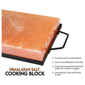 Nuevas Placas Cuadradas Modernas de Sal del Himalaya para Cocinar y Asar a la Parrilla con Soportes, Talladas a Mano, Placas de Sal Natural - Product Image 3