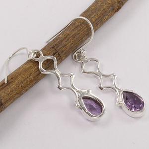 ต่างหูเงินแท้ 925 ประดับอเมทิสต์ ดีไซน์เรียบหรู น่ารัก สวยเก๋ สำหรับผู้หญิง ได้รับการรับรองจากผู้ที่สาม ทันสมัยล่าสุด - Product Image 2