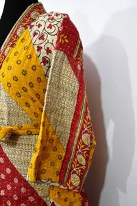 Women Pure Silk Vintage Kantha <b>Kimono</b> Jacket Bohemian Free <b>Size</b> Adjustable Mid Length <b>Kimono</b> Jacket Women Silk Kantha <b>Kimonos</b> - Product Image 4