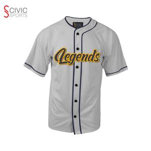 Uniforme de baseball personnalisable pour homme, maillot unisexe avec boutons, logo personnalisé de sublimation grande taille - Product Image 1