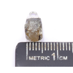 Pendentif en laiton plaqué argent de forme brute avec bélière en labradorite de 11 à 13 mm pour la fabrication de bijoux - Product Image 3