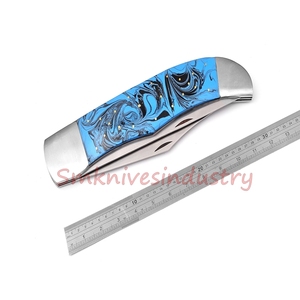 มีดพับอเนกประสงค์,ขนาด12นิ้วความยาวปิดเองทำด้วยมือมีดยักษ์มีดพกพาใบมีดเหล็กดามัสกัส - Product Image 6