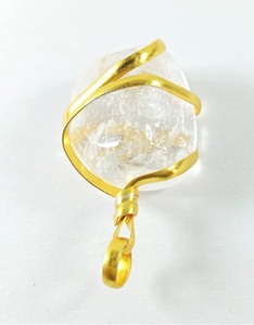 High quality clear <b>crystal</b> Wire Wrapped Pendant Classic Style Quartz <b>Crystal</b> Tumbled Pebble Gemstone <b>Necklace</b> <b>Healing</b> Stone - Product Image 4