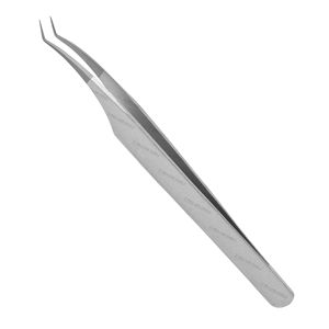 Pince à épiler c-point 6mm 75 degrés, en argent sterling, pour Extensions de cils, avec pointe de tâche, étiquette privée, Volume et pincettes classiques - Product Image 6