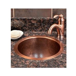 Évier en cuivre martelé avec évier rond de qualité supérieure, lavabo pour la maison et les ustensiles de cuisine d'hôtel - Product Image 1