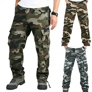 Erkek pantolon kamuflajlı kargo pantolon kamuflaj baskı Sweatpants Unisex yetişkinler için özel etiketli özel cepler