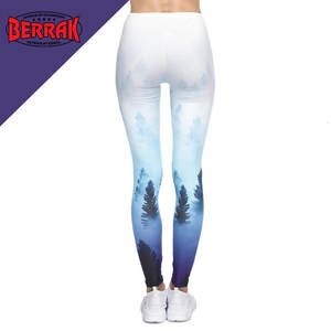 Fashion Streetwear Women Legging Forest Ombre Printing Blue Fitness Leggings Woman Pants - Product Image 3